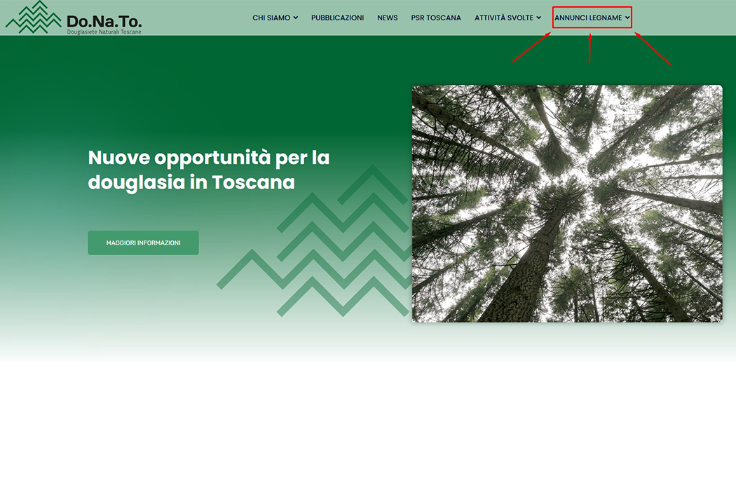 Online la sezione “Annunci legname” del sito web del Progetto